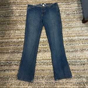 Abercrombie fitch vintage Denim Flare Jeans Side Studs boot cut low rise raw